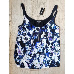 NEW Express Zip Floral Cami Tank Top XS